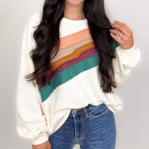 EUC BUCKETLIST RAINBOW WAVE SWEATSHIRT IN SIZE SMALL